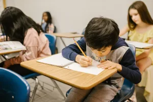 child taking eqao practice test